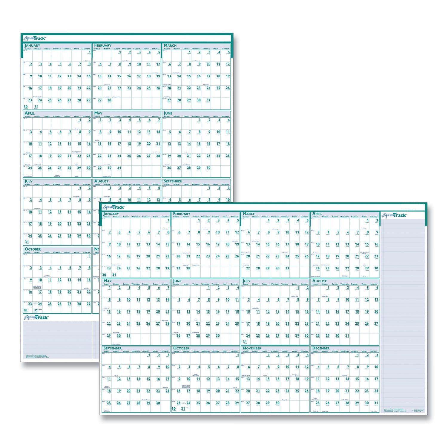 house-of-doolittle-express-track-recycled-reversible-erasable-yearly-wall-calendar-num-hod392_1